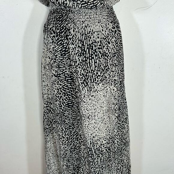 PARKER 100% silk starburst pattern Halle blousant halter maxi dress womans small - Picture 4 of 11